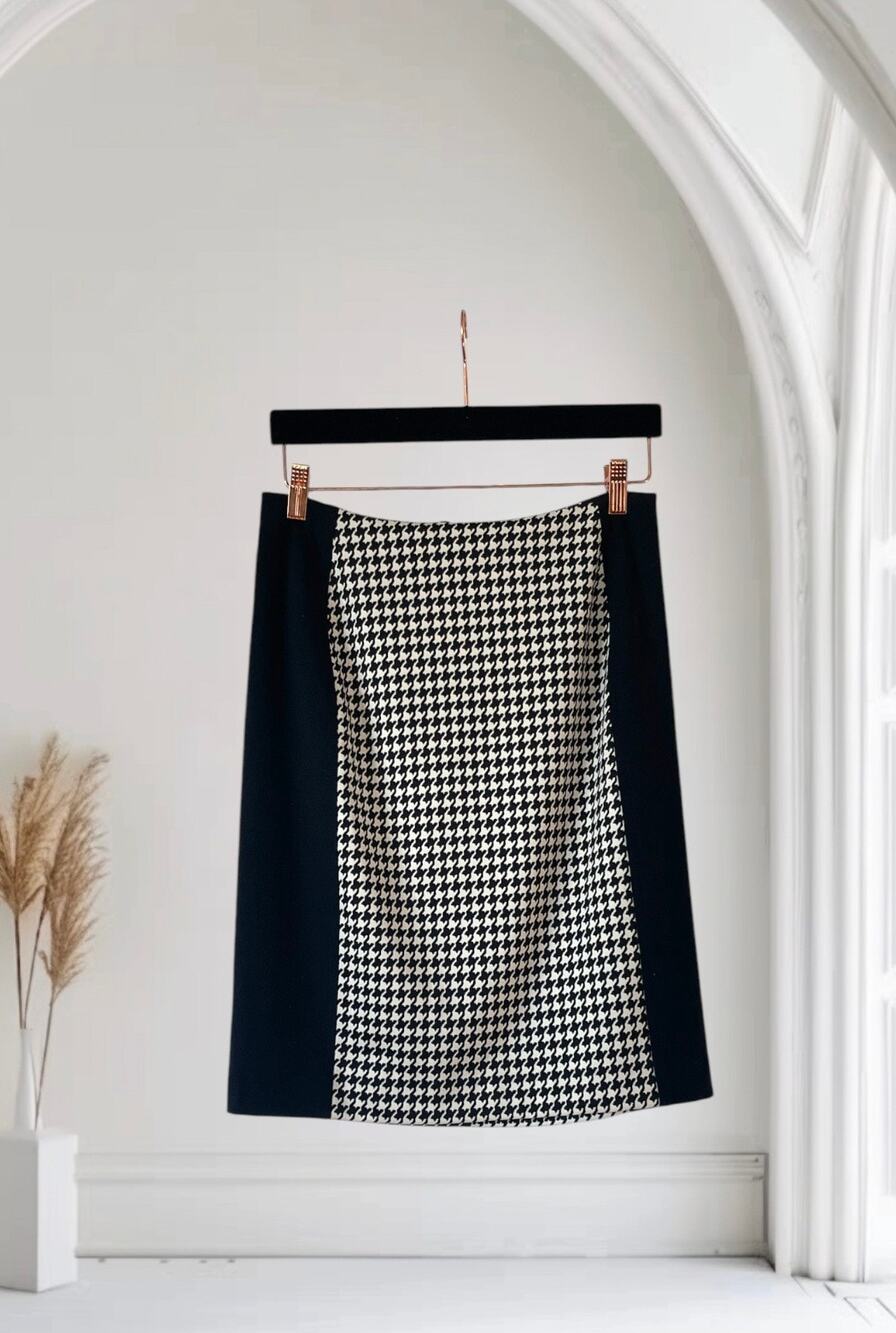 Michael Kors Women Pencil Skirt Stretch Flat Black White Sz 10